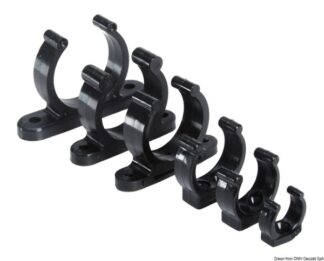 Clip nera plastica pesante 20 mm - 34.355.03 Osculati Ganci e clip porta-remi ed usi vari
