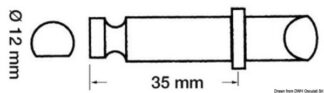 Scalmo plastica/ottone 12 x 35 mm - 34.430.06 Osculati Boccole e scalmi