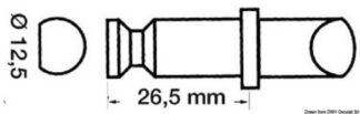 Scalmo plastica/ottone 12,5 x 26,5 mm - 34.430.08 Osculati Boccole e scalmi