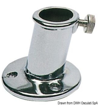Basetta ottone cromato per asta 25 mm - 35.158.02 Osculati Segnavento, bandiere, portachiavi