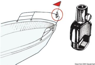 Supporto per asta 20 mm - 35.191.20 Osculati Segnavento, bandiere, portachiavi