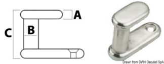 Appendino in acciaio inox - 38.031.29 Osculati Molle a gas, ferramenta inox