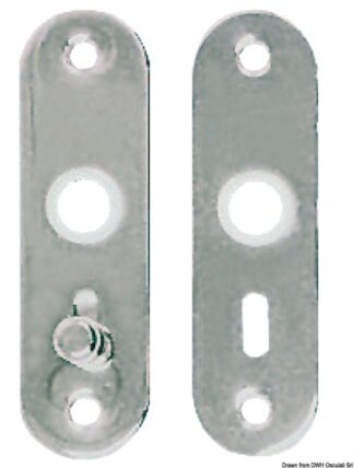 Coppia placche ottone cromato - 38.131.48 Osculati Molle a gas, ferramenta inox