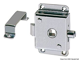 Serratura per WC ottone cromato 70x45 mm - 38.131.50 Osculati Molle a gas, ferramenta inox