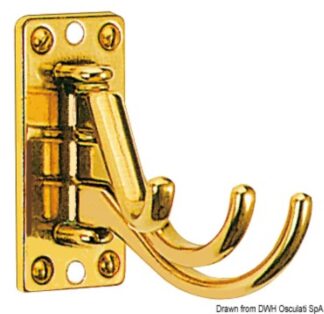 Appendiabiti 3 ganci ottone lucido 73x36 - 38.162.00 Osculati Molle a gas, ferramenta inox