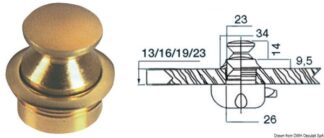 Pomello ot.lu. mm 23 - 38.181.07 Osculati Molle a gas, ferramenta inox