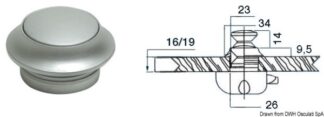 Pomello ot.cr.sat. mm 19 - 38.181.12 Osculati Molle a gas, ferramenta inox