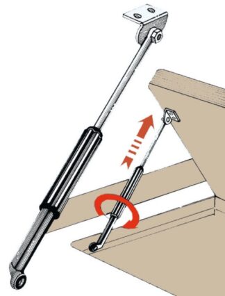 Compasso telescopico 220x480 - 38.191.60 Osculati Molle a gas, ferramenta inox