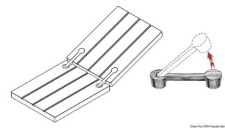 Cerniera per gavoni 190x40x30 - 38.197.01 Osculati Molle a gas, ferramenta inox
