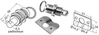 Chiusura gavoni inox lucchetto - 38.405.50 Osculati Molle a gas, ferramenta inox
