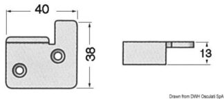 Piastrina inox 40x38x13 mm - 38.426.78 Osculati