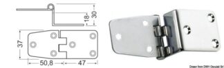 Cerniera inox 97,8x37 mm - 38.441.84 Osculati Molle a gas, ferramenta inox
