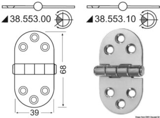 Cerniera - 38.553.10 Osculati Molle a gas, ferramenta inox