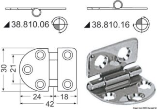 Cerniera inox - 38.810.16 Osculati Molle a gas, ferramenta inox