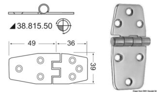Cerniera inox - 38.815.50 Osculati Molle a gas, ferramenta inox