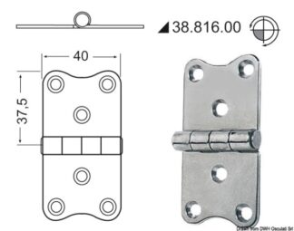 Cerniera inox - 38.816.00 Osculati Molle a gas, ferramenta inox