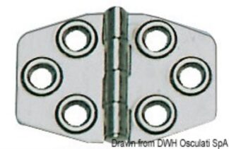 Cerniera inox mm 68x46 - 38.829.00 Osculati Molle a gas, ferramenta inox