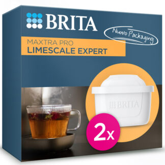 Brita Filtro acqua rubinetto MAXTRA PRO Limescale Expert confezione da 2 filtri - Riduzione del calcare extra, ideale per bevande calde, filtro originale compatibile con caraffa acqua filtrante