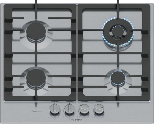 Bosch Serie 6 PCH6A5I90 Piano cottura a gas 60 cm 4 fuochi Acciaio Inox