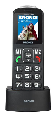 Brondi Amico Flash 5,08 cm (2") Nero Telefono di livello base
