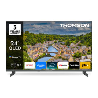 24HQG3S15C TVC LED 24 QLED GOOGLE HDR WIFI SAT 3 HDMI 2USB NERO DOLBY AUDIO 12 VOLT THOMSON TV LED 22 - 24 POLLICI