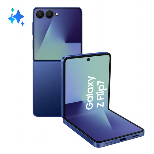 Samsung Galaxy Z Flip7 Smartphone AI, RAM 12GB, 512GB, Display 4,1" Super AMOLED/6,9" Dynamic AMOLED 2X, Fotocamera 50MP, Blue Shadow