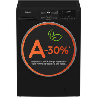 Hotpoint Ariston HB 103B CARE IT, Capacità 10kg, classe A -30%, colore Black, 1400 giri, Display digitale XL, Vapore