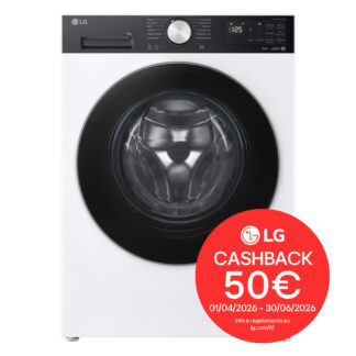 LG F4NX5009TKC Lavatrice smart 9kg | Serie X5 Classe A-40% | 1400 giri, Wi-Fi, 6 Motion Direct Drive, Allergy Care, Direct Drive | Bianco