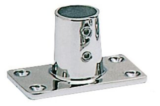 Base inox diritta quadra 25 mm - 41.113.25 Osculati Pulpiti, portacanne, candelieri