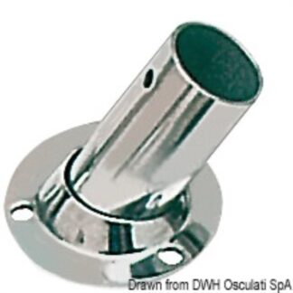 Basetta tonda inox 60° 25 mm - 41.130.23 Osculati Pulpiti, portacanne, candelieri