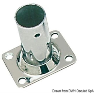 Basetta rettangolare inox 90° 25 mm - 41.133.23 Osculati Pulpiti, portacanne, candelieri