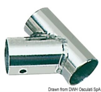 Raccordo inox T 60° 25 mm - 41.134.23 Osculati Pulpiti, portacanne, candelieri