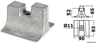 Anodo alluminio Yamaha 300/350 HP - 43.252.98 Osculati Anodi, soffietti motore