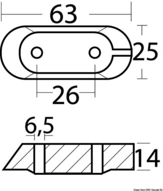 Anodo zinco cavalletto Yamaha 4/70 HP - 43.260.03 Osculati Anodi, soffietti motore