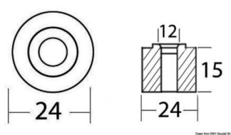 Anodo zinco a rondella mm 24x14 - 43.260.01 Osculati Anodi, soffietti motore