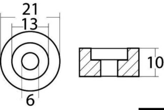 Rondella anodo magnesio fuoribordo - 43.261.02 Osculati Anodi, soffietti motore