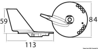 Pinna 70 HP 4T magnesio - 43.272.89 Osculati Anodi, soffietti motore