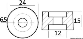 Anodo collettore 70/90/115 HP - 43.292.21 Osculati Anodi, soffietti motore