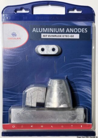 Kit OMC ETEC-G2 in alluminio - 43.317.41 Osculati Anodi, soffietti motore