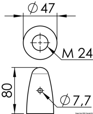 Ogiva zinco per elica Ø 35/40 mm - 43.514.00 Osculati Anodi, soffietti motore