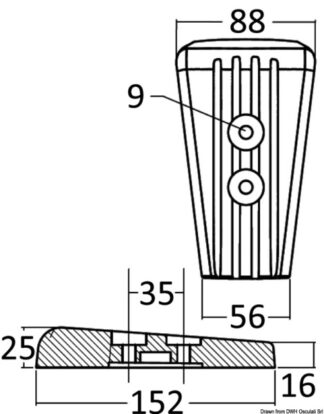 Anodo magnesio piede Volvo SX/DPS - 43.554.21 Osculati Anodi, soffietti motore