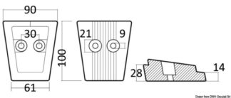 Anodo magnesio piede Volvo SX/DPS - 43.554.23 Osculati Anodi, soffietti motore