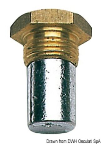 Tappo zinco 16x1,50 Ø 11x33 - 43.562.00 Osculati Anodi, soffietti motore