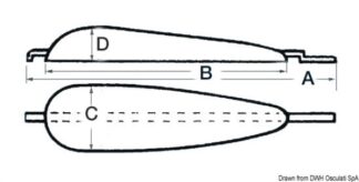 Anodo da saldare 2500 g Alluminio - 43.911.10 Osculati Anodi, soffietti motore