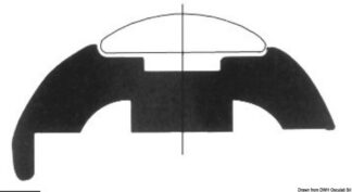 Base per profili PVC bianco 50 mm - 44.480.21 Osculati Profili parabordo