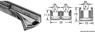 Canalina inox doppia 25 x 11,5 mm - 44.751.20 Osculati Profili parabordo