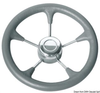Volante poliuretano grigio con raccordo - 45.128.02 Osculati Timonerie