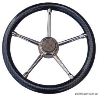 Volante A inox/carbonio 350 mm - 45.135.04 Osculati Timonerie