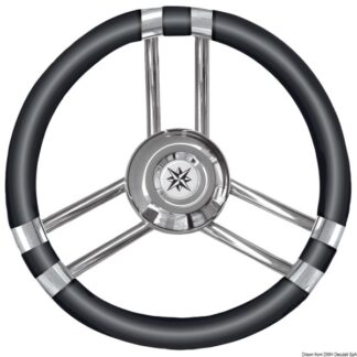 Volante C inox/nero 350 mm - 45.137.01 Osculati Timonerie