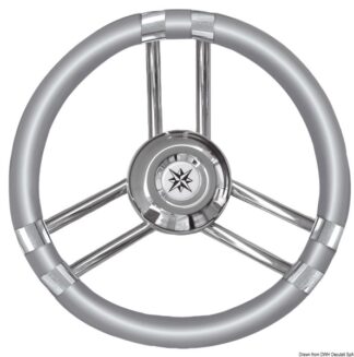 Volante C inox/grigio 350 mm - 45.137.02 Osculati Timonerie